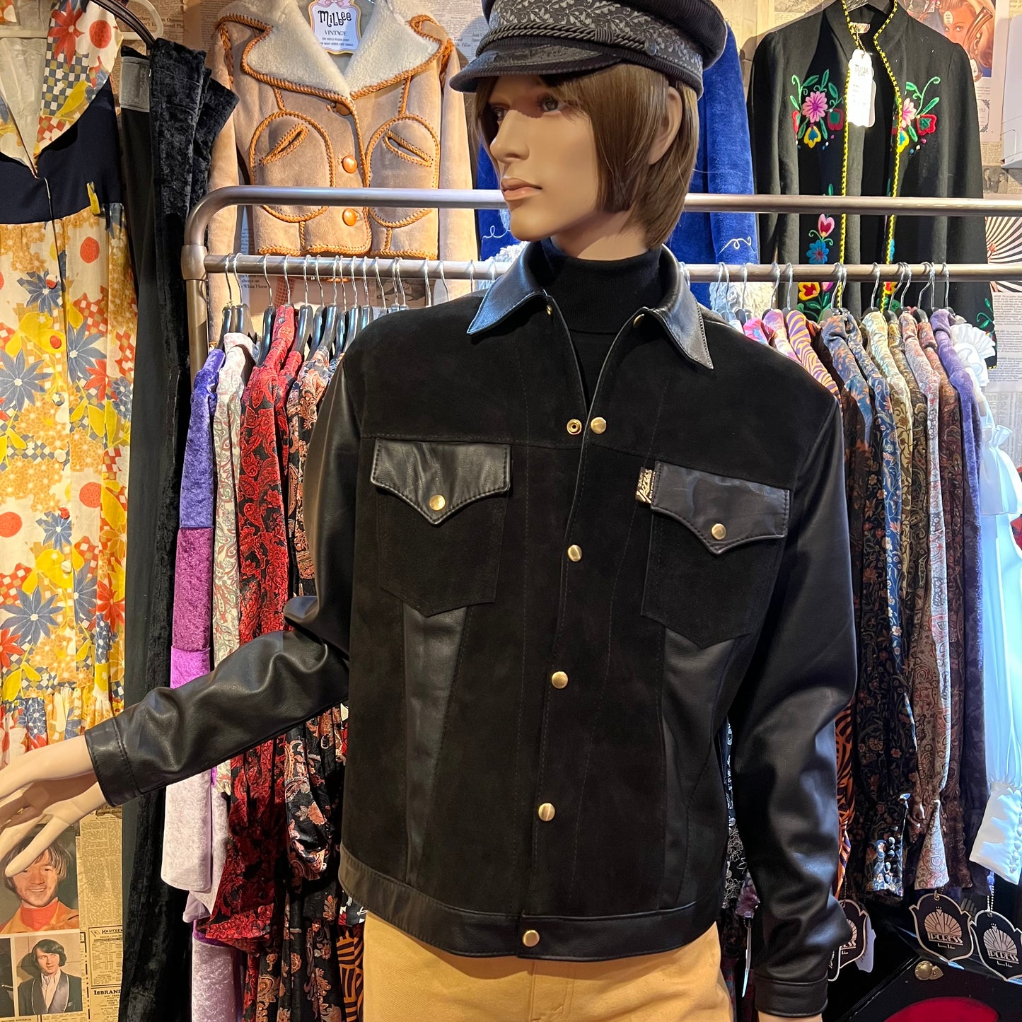 🐂1950s Short Horn Type Trucker"Carnaby Rock Hunter"Black Shadow🐂