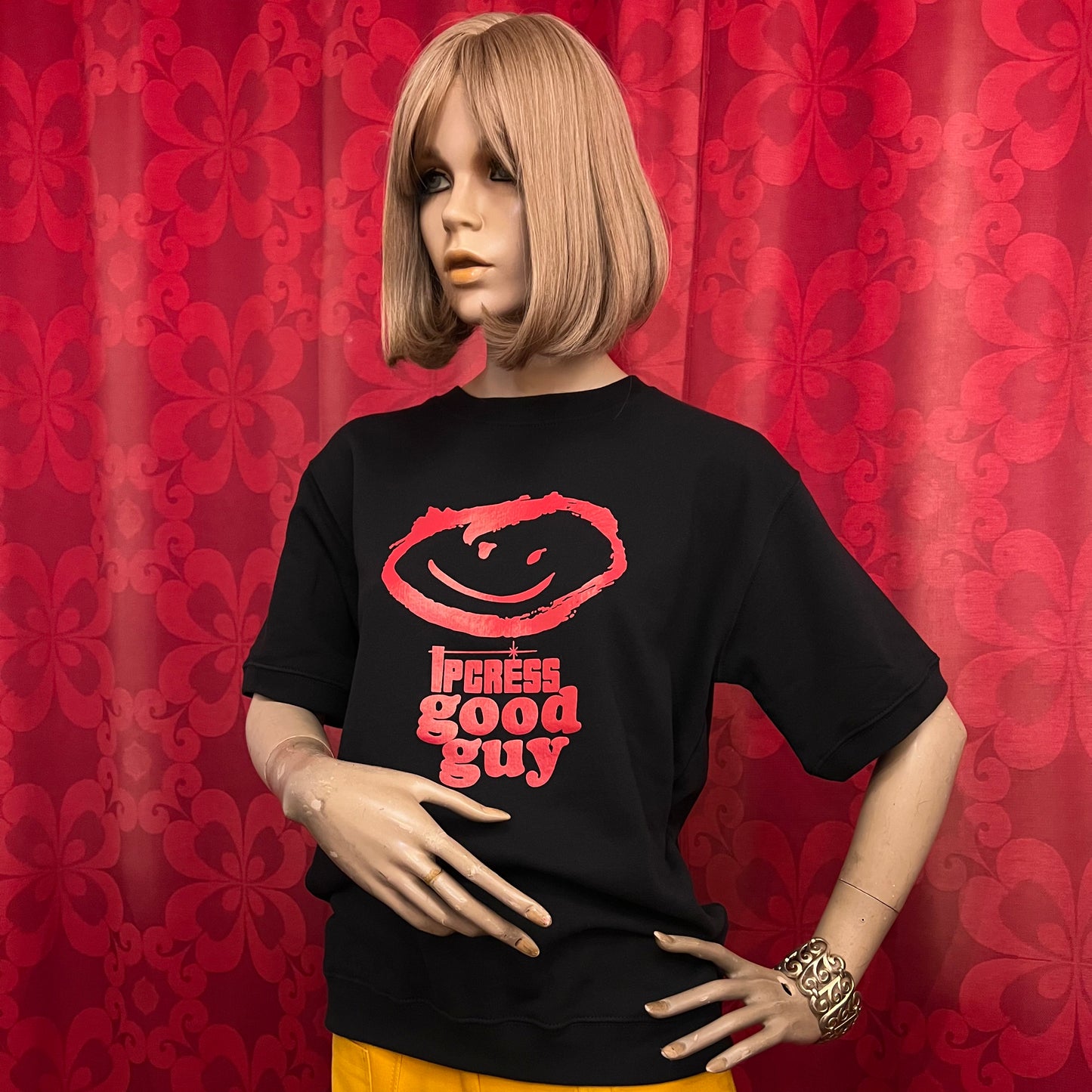 "Ipcress Good guy"Hand Printed Cotton Sweat Shirt