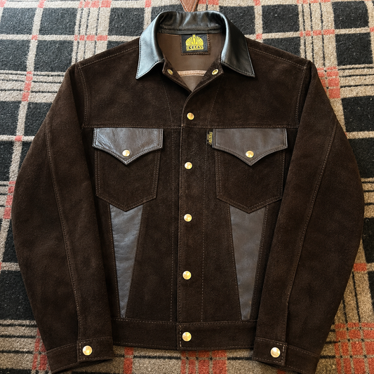 🐂1950s Short Horn Type Trucker"Carnaby Rock Hunter"Brown Shadow🐂